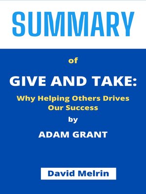 cover image of SUMMARY  OF  Give and Take